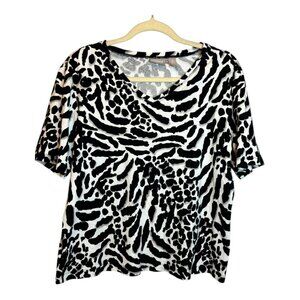 Chico's Blouse Women's Size XL Zebra V-Neck‎ Office Business Chicos 3